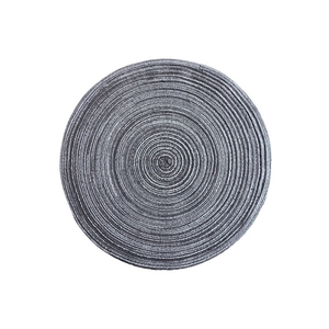 Nordic grey round woven placemat made of heat-resistant cotton and linen fiber