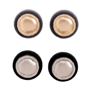 Geometrische runde Samt-Ohrstecker in Gold und Silber im Retro-Stil für Damen