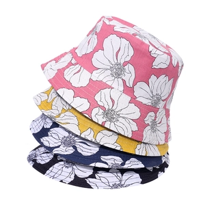 Bob À Imprimé Fleuri Polyester Réversible Protection Solaire Femmes Été Plage Extérieur Chic Pare-soleil