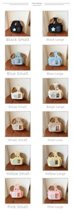 Detailed comparison of cute puppy kids backpacks in 6 colors and small or large sizes
