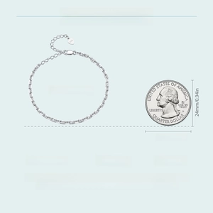 Detailed size chart for S925 sterling silver anchor bracelet with 160+50mm length
