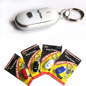 Close-up of QF-315 wireless key finder with whistle sensor and integrated LED light
