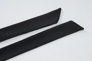 Close-up of high-quality black elastic fabric straps for women's V-neck halter tops