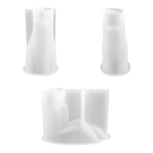 Abstract female body silicone mold for DIY resin art showing multiple angles of the torso