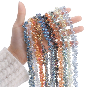 Strands of 6x9mm teardrop faceted colorful crystal glass beads for DIY jewelry making