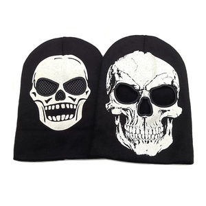 Gebreide Muts Met Schedelprint Acryl Warme Wintermuts Voor Halloween Streetwear Heren Dames