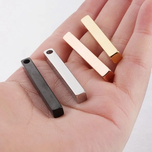 304 Stainless Steel Vertical Bar Pendant Mirror Polished Rectangle Column Charm Jewelry Making DIY Accessory