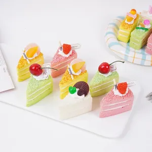 Simulation Triangle Mousse Cake PU Slow Rebound Squishy Stress Relief Toy Artificial Dessert Food Photography Prop