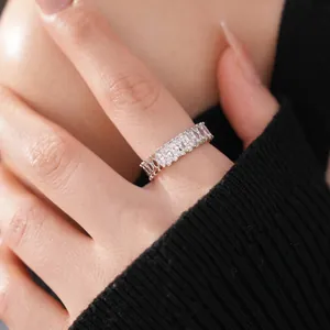 Elegant marquise and round cubic zirconia open flower ring in polished silver finish
