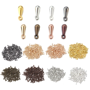 Teardrop Water Drop Pendants Alloy Metal Charms For DIY Jewelry Making Extension Chain End Beads Accessories