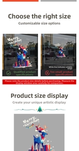 Detailed view of geometric reindeer window sticker with customizable size options