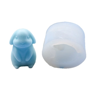 3D cute rabbit silicone mold for DIY aromatherapy candles and handmade baking cakes