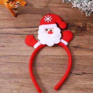Luminous Santa Claus headband for Christmas parties with red velvet and snowflake decor