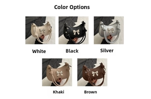 Detailed color selection showing five stylish bow-knot hobo bags in various trendy shades