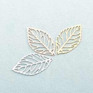 Hollow leaf pendants in gold, rose gold, and silver stainless steel for jewelry making