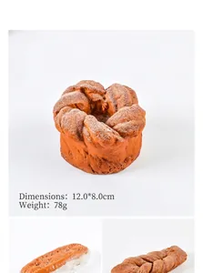 Detail view of artificial rye bread prop with dimensions 12x8cm for photography decor