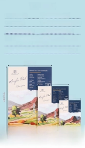Detailed size specifications for A3 A4 A5 acrylic painting pads with 300g wood pulp paper