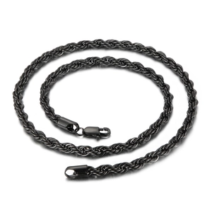 Collana a corda minimalista in acciaio inossidabile placcato oro 18k con chiusura a moschettone