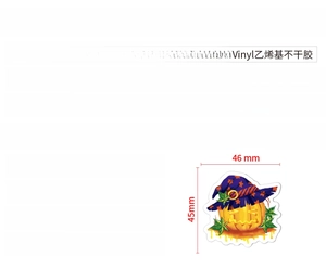 Waterproof vinyl Halloween sticker set with pumpkin wizard hat and 50 unique decals