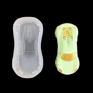 Moule En Silicone Voiture De Sport Forme De Course 3D Pour Décoration De Gâteau Fondant Savon Bougie Aromathérapie