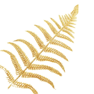 Glittery gold artificial fern leaf for Christmas tree decoration and home festive ornaments