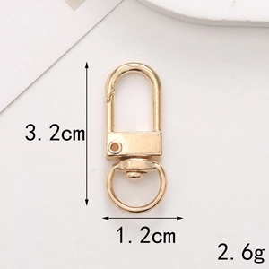 Polished gold zinc alloy spring clip hook dimensions 32x12mm with weight details