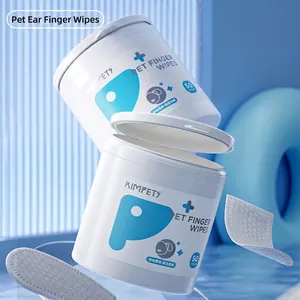 Pet Finger Wipes Non-Woven Fabric Ear Eye Dental Cleaning Deodorizing Tear Stain Remover For Dogs Cats Gentle Formula