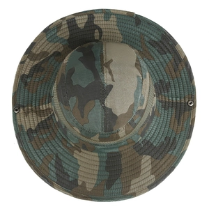Chapeau de brousse camouflage avec large bord et œillets d'aération pour le soleil