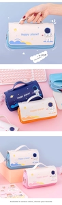 Close-up of astronaut themed pencil cases with large capacity and sturdy handles