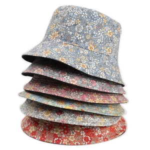 Reversible Cotton Bucket Hat Floral Daisy Print Sun Protection Summer Beach Fisherman Cap For Women