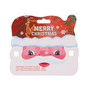 Adult and child Christmas Santa Claus themed paper glasses frame with gold reindeer motif