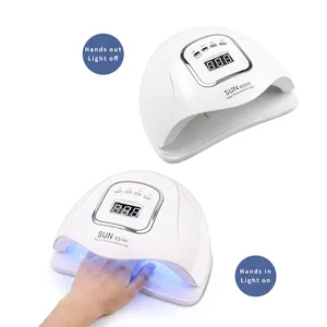 White SUN X5 MAX 150W UV LED nail lamp with digital display and four timer settings