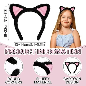 Dettagli della fascia con orecchie di gatto in peluche con dimensioni e texture