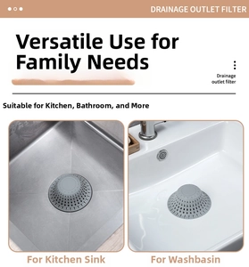 Filtro di scarico in silicone grigio per uso versatile in cucina e in bagno