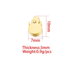Golden mirror stainless steel snowman pendant with 10mm height for jewelry making