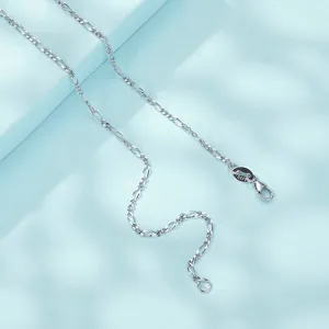 Collana a catena Figaro minimalista in argento sterling 925 con chiusura a moschettone