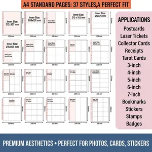Clear A4 photocard binder sleeves with multi-pocket layout for card storage