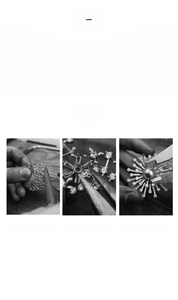 Detail showing jewelry maintenance guide and professional manufacturing craftsmanship steps