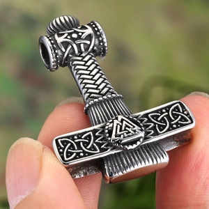 Mjolnir Pendant Necklace Thor Hammer Viking Valknut Celtic Knot 316 Stainless Steel Retro Norse Mythology Men