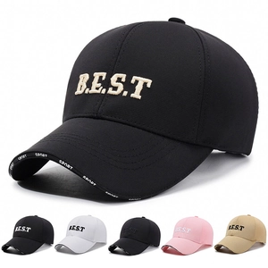 Casquette de Baseball Unisexe Décontractée avec Lettres Brodées B.E.S.T Réglable en Mélange de Coton Protection Solaire