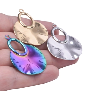 Irregular stainless steel geometric pendants in gold, silver and rainbow for DIY jewelry