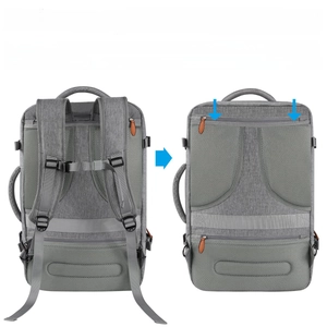 Multifunktionaler Laptop-Rucksack mit verstaubaren Schultergurten fur Reise und Geschaeft.