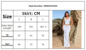 Guide des tailles pour ensemble de soirée élégant en dentelle blanche sans manches