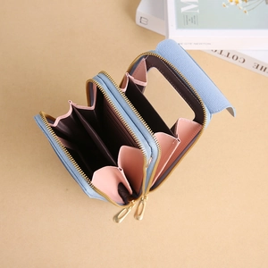 Sac bandoulière pour téléphone à écran tactile avec fentes pour cartes et double zip