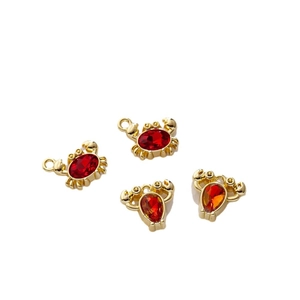Golden crab and lobster ocean pendants with colorful zircon inlay for jewelry making