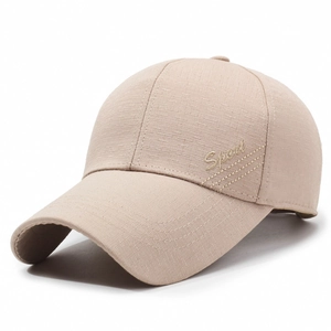 Classic khaki outdoor baseball cap with long brim and Sport embroidery on side