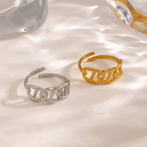 Oval Ring Stainless Steel Adjustable Pig Nose Anchor Chain Geometric Retro Minimalist Fashion Jewelry For Women