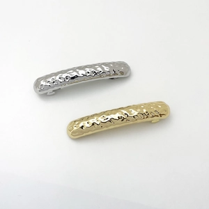Hammered Texture Metal Alloy Hair Clip Minimalist Spring Barrette Fashionable Elegant Hair Accessory For Women