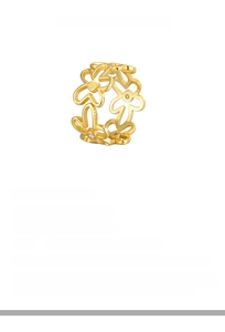 Detail specifications of hollow flower S925 silver ring with zircon and 18K gold plating
