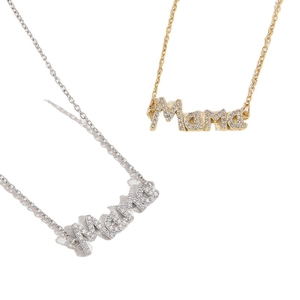 Elegante Halsketten mit Mama-Schriftzug in 14K Gold- und Silberoptik mit Zirkonia-Besatz